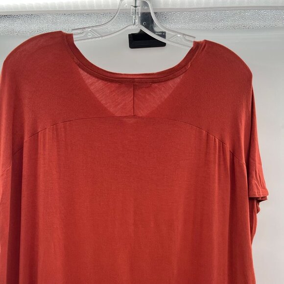 Double Zero Womens V-Neck Short Sleeve Tee Burnt Orange Size Small - Picture 7 of 9